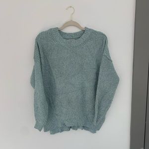 American Eagle Small Teal Crewneck Knit Sweater